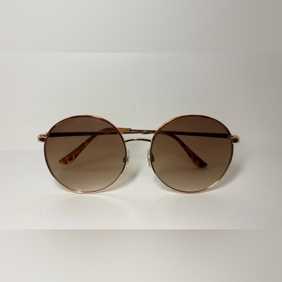 Vintage Round Sunglasses Gold & Tortoiseshell Brown Gradient - Picture 2 of 4